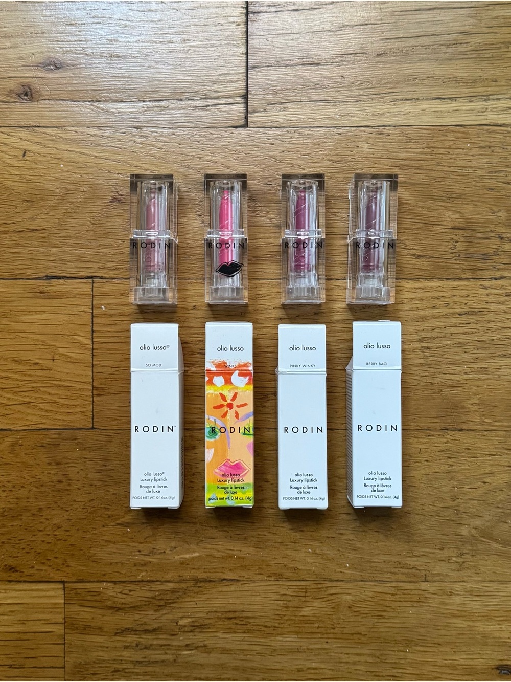NWT Rodin Olio Lusso Luxury Lipsticks, So Mod Winks Pinky Winky Berry Baci